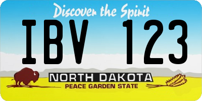 ND license plate IBV123