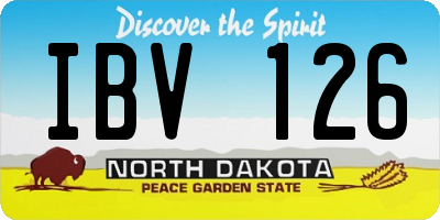 ND license plate IBV126
