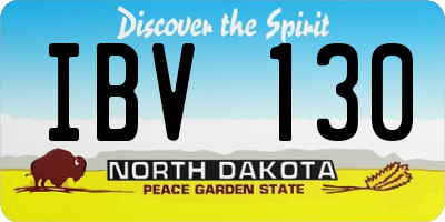ND license plate IBV130