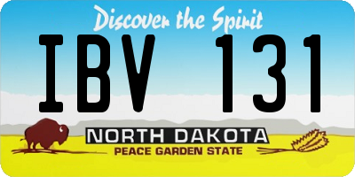 ND license plate IBV131