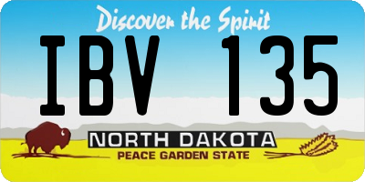 ND license plate IBV135