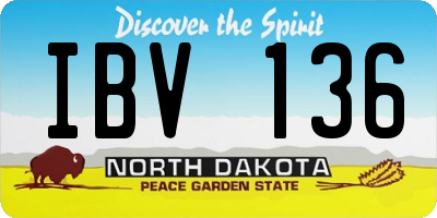 ND license plate IBV136