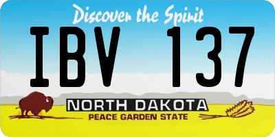 ND license plate IBV137