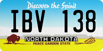 ND license plate IBV138