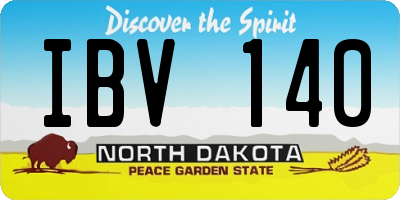 ND license plate IBV140