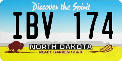 ND license plate IBV174