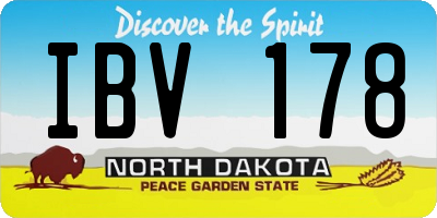 ND license plate IBV178