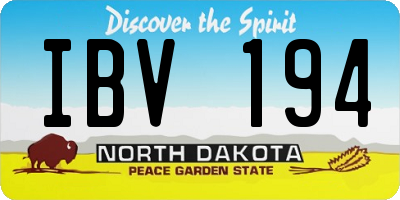 ND license plate IBV194