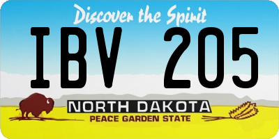 ND license plate IBV205