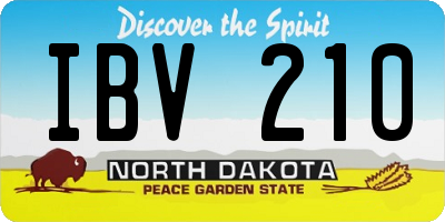 ND license plate IBV210