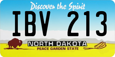ND license plate IBV213