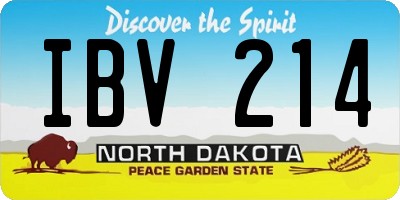 ND license plate IBV214