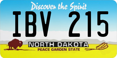 ND license plate IBV215