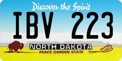 ND license plate IBV223