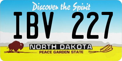 ND license plate IBV227
