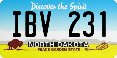 ND license plate IBV231