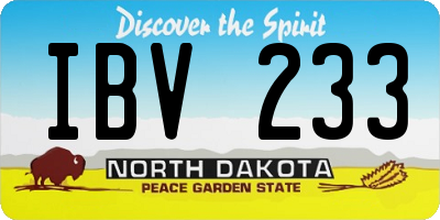 ND license plate IBV233