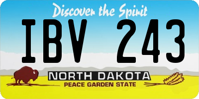 ND license plate IBV243