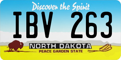 ND license plate IBV263
