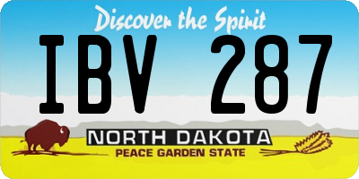ND license plate IBV287