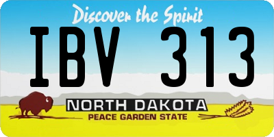 ND license plate IBV313