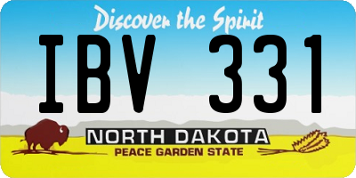 ND license plate IBV331