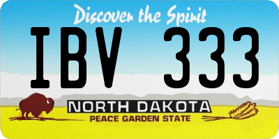 ND license plate IBV333