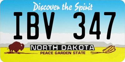 ND license plate IBV347