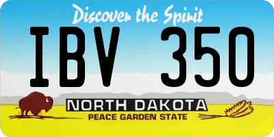 ND license plate IBV350