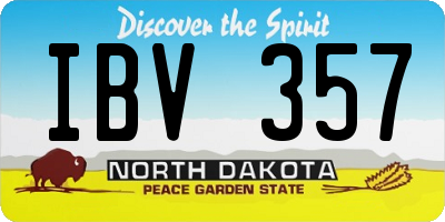 ND license plate IBV357