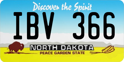 ND license plate IBV366