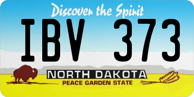 ND license plate IBV373