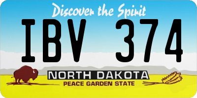 ND license plate IBV374