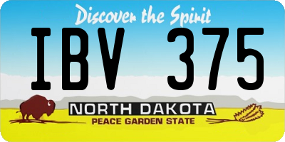 ND license plate IBV375