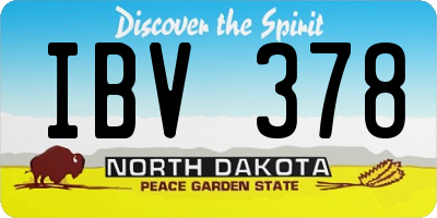 ND license plate IBV378