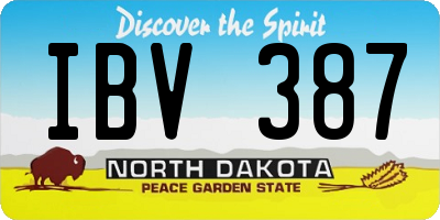 ND license plate IBV387