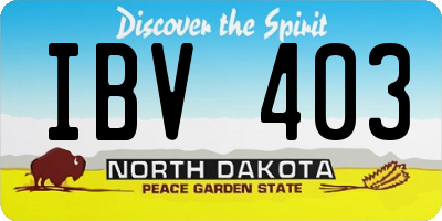 ND license plate IBV403