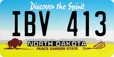 ND license plate IBV413