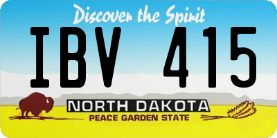 ND license plate IBV415