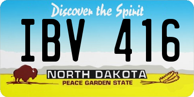 ND license plate IBV416