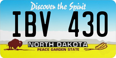 ND license plate IBV430