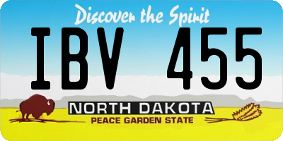 ND license plate IBV455