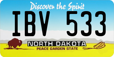 ND license plate IBV533
