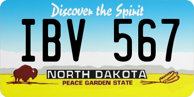 ND license plate IBV567