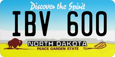 ND license plate IBV600