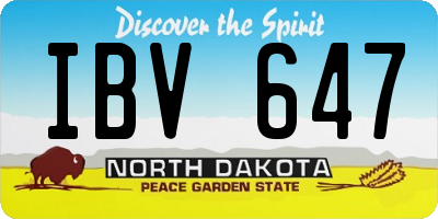 ND license plate IBV647