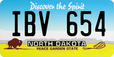 ND license plate IBV654
