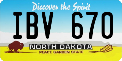 ND license plate IBV670
