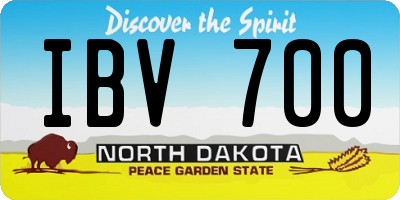 ND license plate IBV700