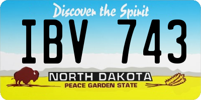 ND license plate IBV743